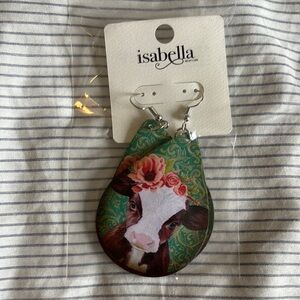 Isabella Women’s Green Cow Earrings